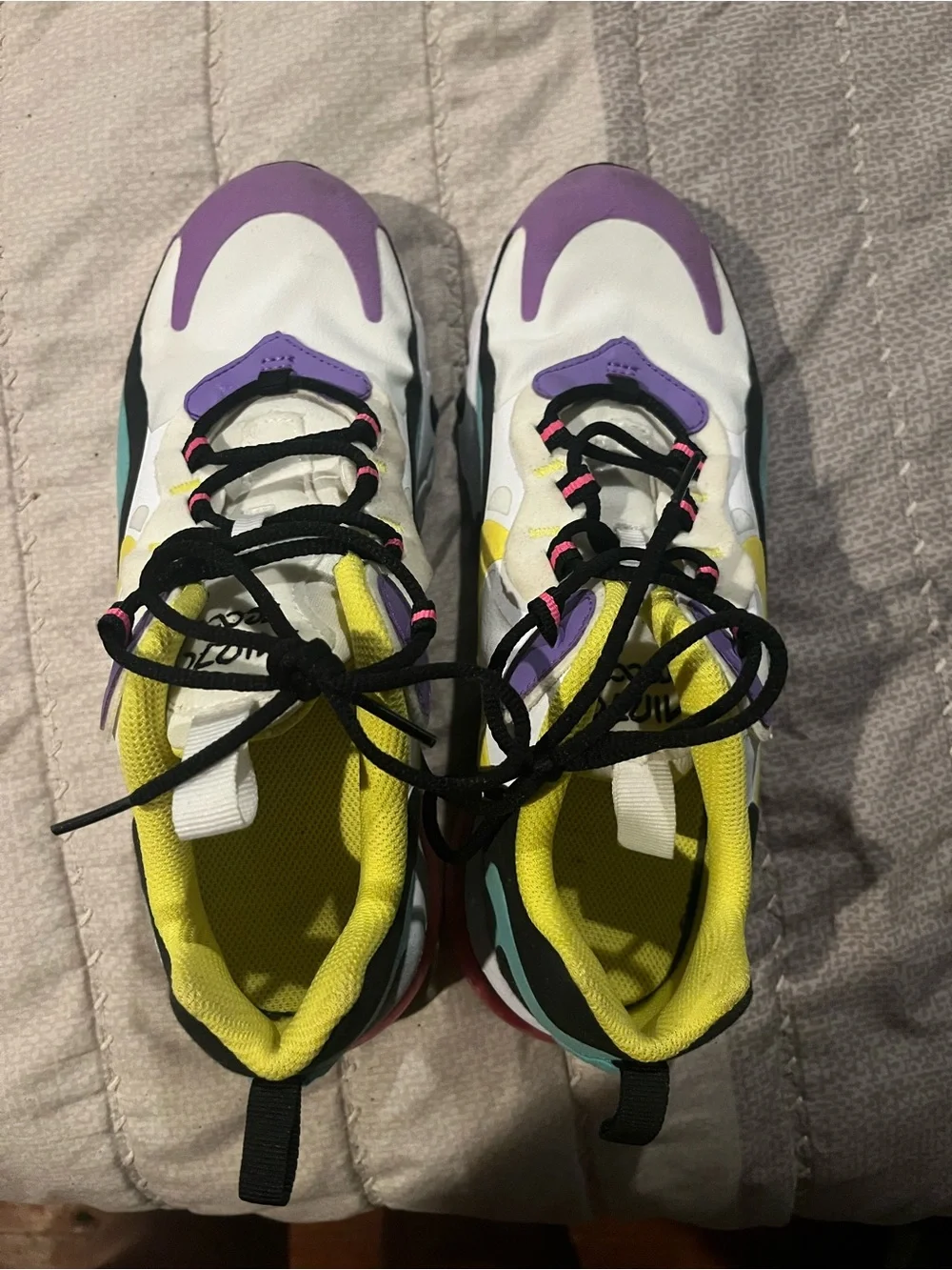 Nike Women's Multicolor Air Max-Style Sneakers - Teal/Yellow/Purple/Black/White